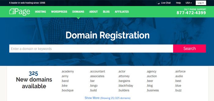 ipage domain names